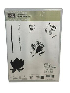 NIB Stampin Up! Lotus Blossom 7-Piece Cling Stamp Set Sale-A-Bration Crafty Arts